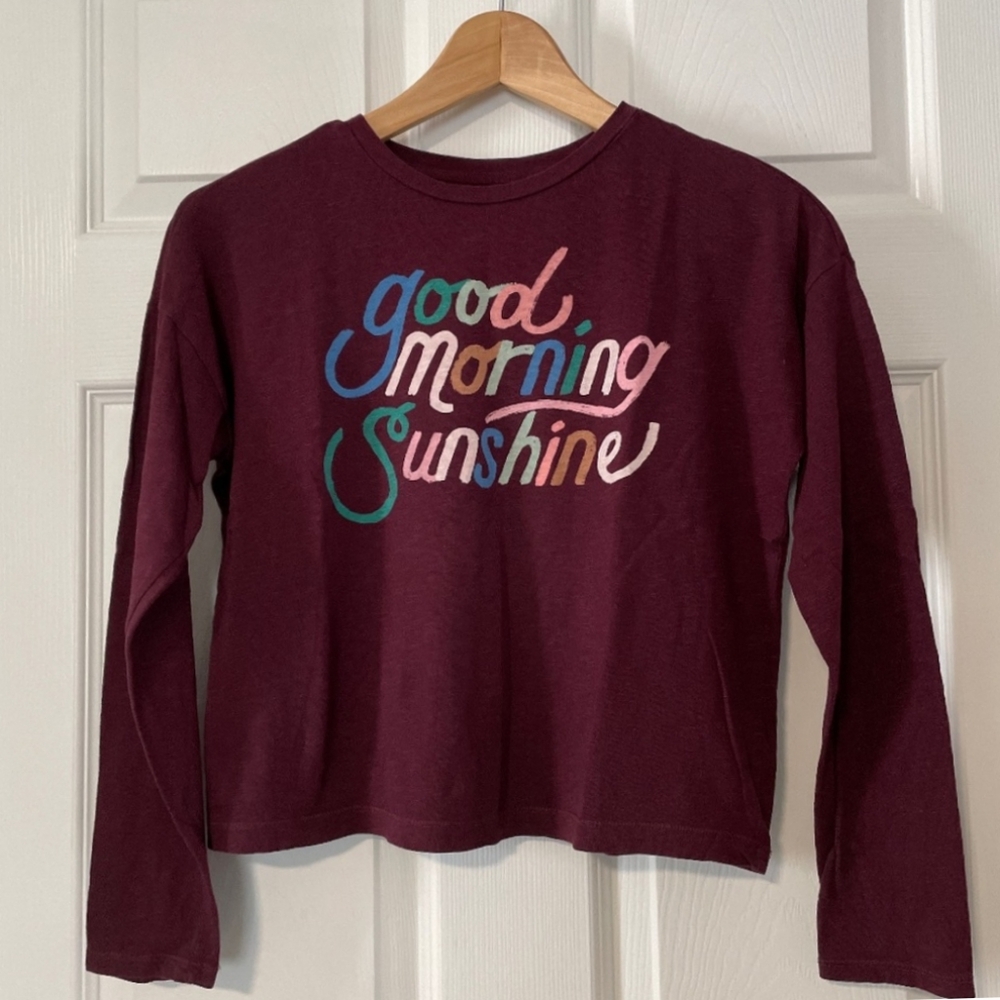 Gymboree long sleeve T shirt burgundy plum size large 10-12